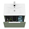 Venice Fluted 600mm Green Single Drawer Wall Hung Vanity Unit with Chrome Handle