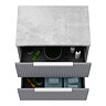 Venice Fluted 600mm Satin Grey Vanity Unit – Wall‑Hung 2‑Drawer with Bellato Grey Concrete‑Effect Worktop & Chrome Handles