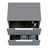Venice Fluted 600mm Grey Vanity Unit - Wall Hung 2 Drawer Unit with Worktop & Chrome Handles