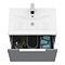 Venice Fluted 600mm Grey Vanity Unit - Wall Hung Single Drawer Unit with Chrome Handle