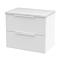 Venice Fluted 600mm White Vanity Unit - Wall Hung 2 Drawer Unit with White Worktop & Chrome Handles