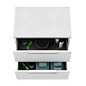 Venice Fluted 600mm White Vanity Unit - Wall Hung 2 Drawer Unit with White Worktop & Chrome Handles