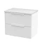 Venice Fluted 600mm White Vanity Unit - Wall Hung 2 Drawer Unit with White Worktop & Chrome Handles 