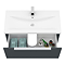 Venice Fluted 800mm Anthracite Vanity Unit - Wall Hung Single Drawer Unit with Chrome Handle