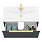 Venice Fluted 800mm Anthracite Vanity Unit - Wall Hung Single Drawer Unit with Brushed Brass Handle