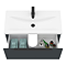 Venice Fluted 800mm Anthracite Vanity Unit - Wall Hung Single Drawer Unit with Matt Black Handle