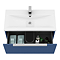 Venice Fluted 800mm Blue Vanity Unit - Wall Hung Single Drawer Unit with Chrome Handle