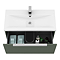 Venice Fluted 800mm Green Vanity Unit - Wall Hung Single Drawer Unit with Chrome Handle