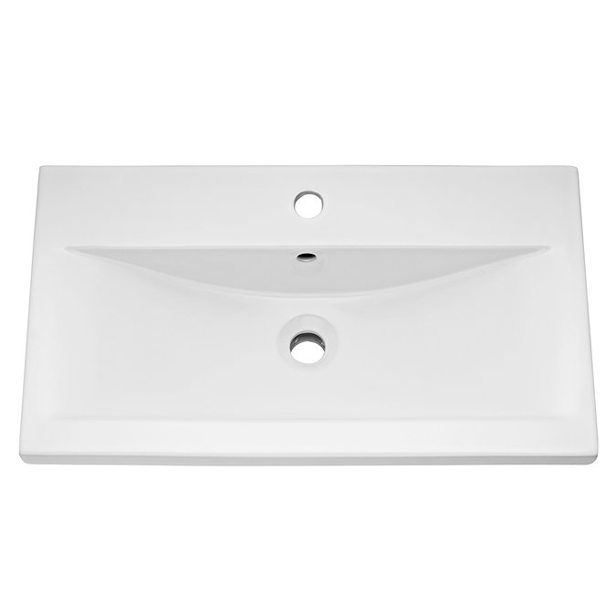 Venice Fluted 800mm White Vanity Unit - Wall Hung Single Drawer Unit with Chrome Handle  Profile Large Image