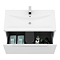 Venice Fluted 800mm White Vanity Unit - Wall Hung Single Drawer Unit with Chrome Handle