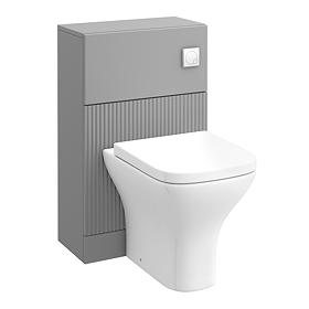 Venice Fluted Grey Complete Toilet Unit with Pan, Cistern + Chrome Flush