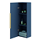 Venice Fluted Wall Hung Tall Storage Cabinet - Satin Blue with Brushed Brass Handle