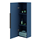 Venice Fluted Wall Hung Tall Storage Cabinet - Satin Blue with Matt Black Handle