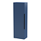 Venice Fluted Wall Hung Tall Storage Cabinet - Satin Blue with Matt Black Handle