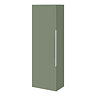 Venice Fluted Wall Hung Tall Storage Cabinet - Satin Green with Chrome Handle