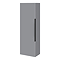 Venice Fluted Wall Hung Tall Storage Cabinet - Satin Grey with Matt Black Handle