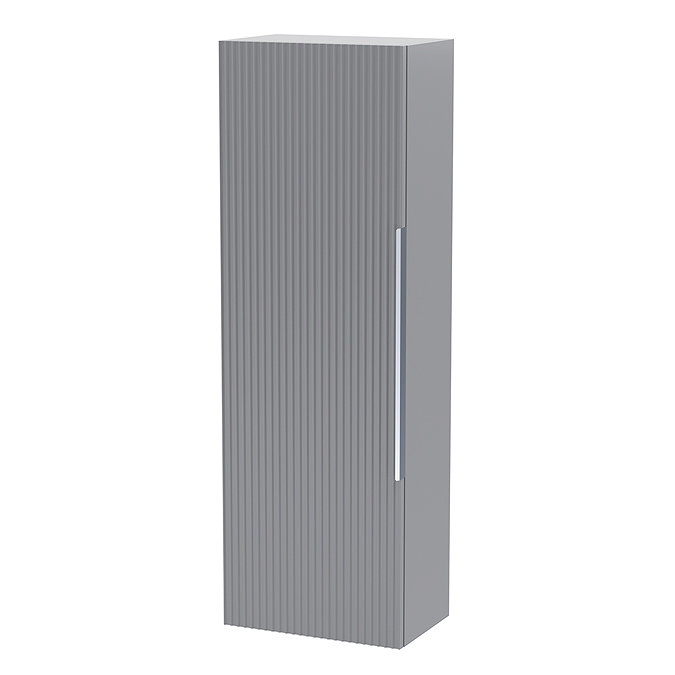Venice Fluted Wall Hung Tall Storage Cabinet - Grey Large Image