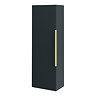 Venice Fluted Wall Hung Tall Storage Cabinet - Satin Anthracite with Brushed Brass Handle