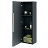 Venice Fluted Wall Hung Tall Storage Cabinet - Satin Anthracite with Chrome Handle