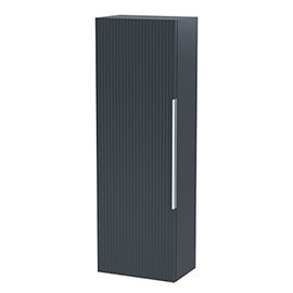 Venice Fluted Wall Hung Tall Storage Cabinet - Satin Anthracite  Medium Image