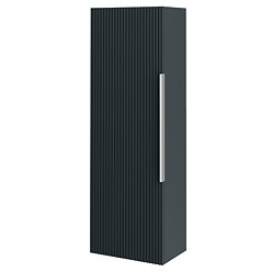 Venice Fluted Wall Hung Tall Storage Cabinet – Satin Anthracite with Chrome Handle