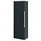 Venice Fluted Wall Hung Tall Storage Cabinet – Satin Anthracite with Chrome Handle