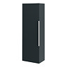 Venice Fluted Wall Hung Tall Storage Cabinet - Satin Anthracite with Chrome Handle