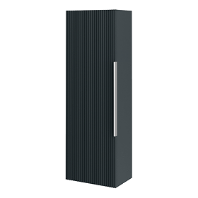 Venice Fluted Wall Hung Tall Storage Cabinet - Satin Anthracite with Chrome Handle