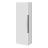 Venice Fluted Wall Hung Tall Storage Cabinet - Satin White with Matt Black Handle