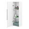 Venice Fluted Wall Hung Tall Storage Cabinet - Satin White with Chrome Handle