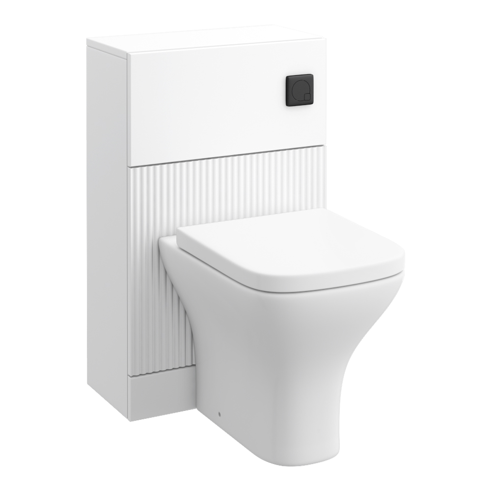 Venice Fluted White Complete Toilet Unit with Pan, Cistern + Matt Black ...