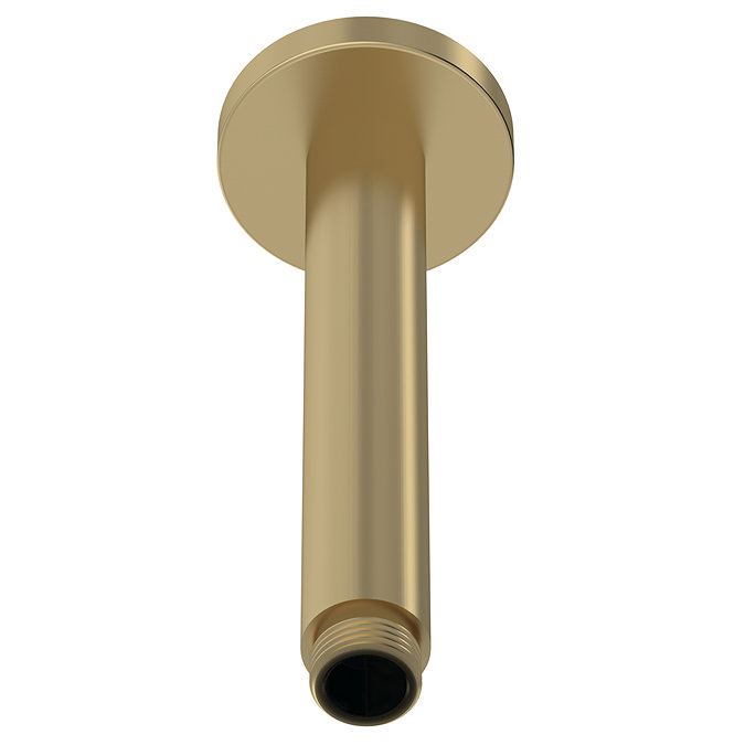 Venice Giro 150mm Brushed Brass Round Ceiling Shower Arm Large Image