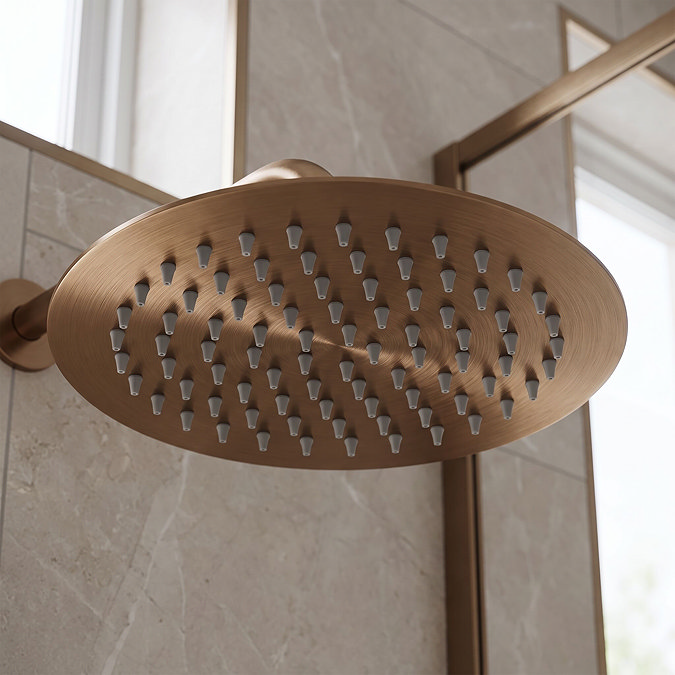 Venice Giro 200mm Round Fixed Shower Head - Brushed Bronze