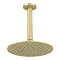 Venice Giro 200mm Round Brushed Brass Fixed Shower Head + 150mm Ceiling Mounted Arm Large Image
