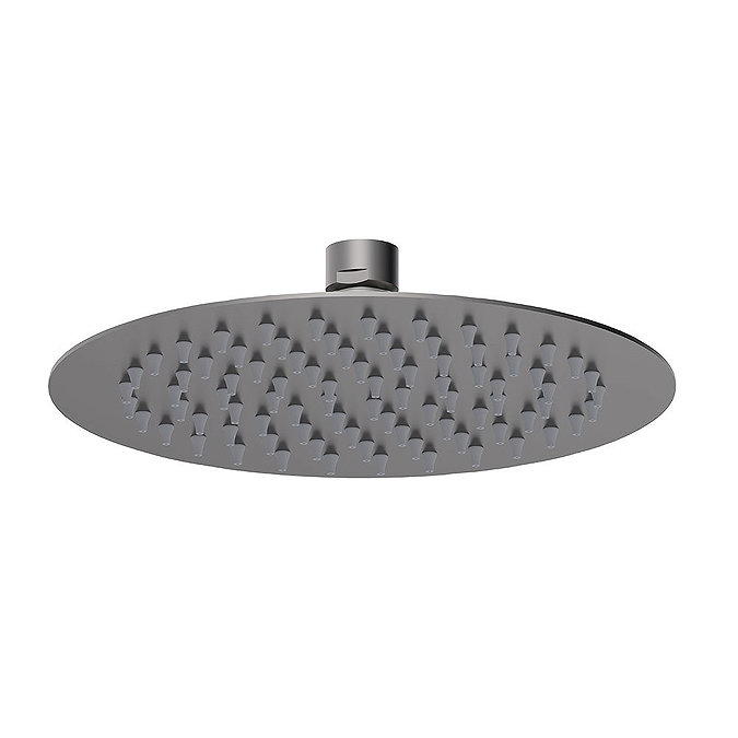 Venice Giro 200mm Round Brushed Gun Metal Fixed Shower Head Large Image