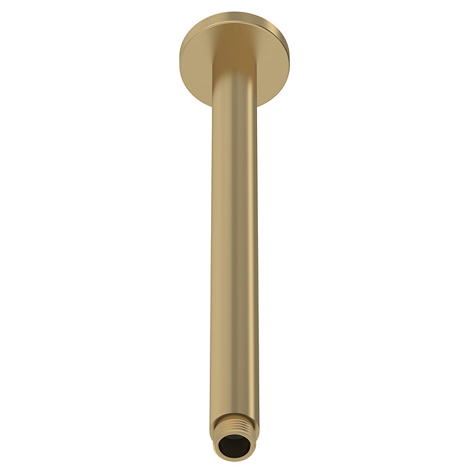 Venice Giro 300mm Brushed Brass Round Ceiling Shower Arm Large Image