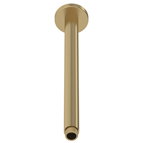 Venice Giro 300mm Brushed Brass Round Ceiling Shower Arm Large Image