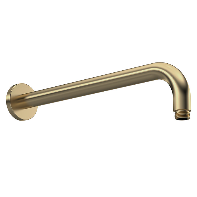 Venice Giro 410mm Wall Mounted Shower Arm - Brushed Brass Large Image