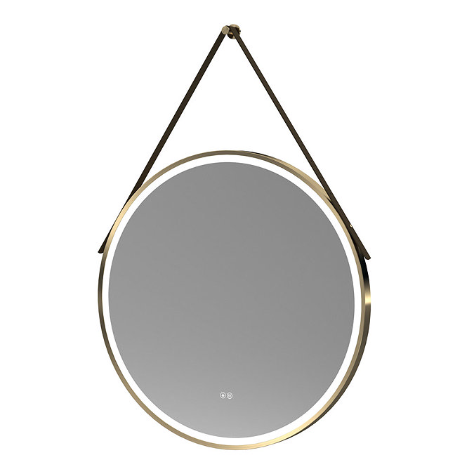 Arezzo Brushed Brass 800mm Round LED Illuminated Anti-Fog Bathroom Mirror Large Image