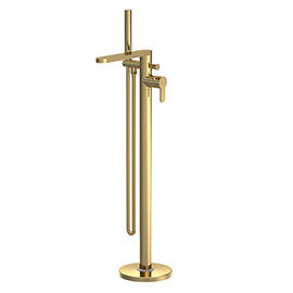 Venice Giro Brushed Brass Freestanding Bath Shower Mixer Medium Image