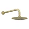 Venice Giro Brushed Brass Shower Head with Wall Mounted Arm - 200mm Large Image