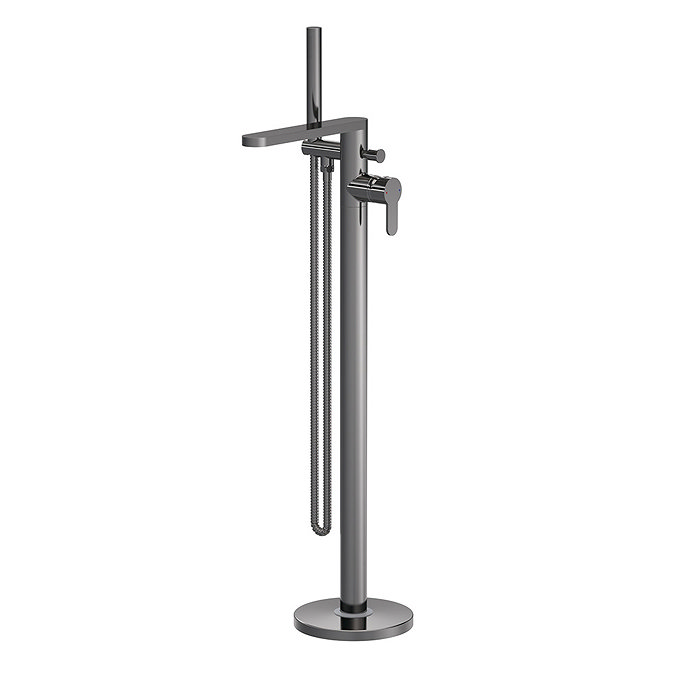 Venice Giro Gunmetal Grey Freestanding Bath Shower Mixer Large Image