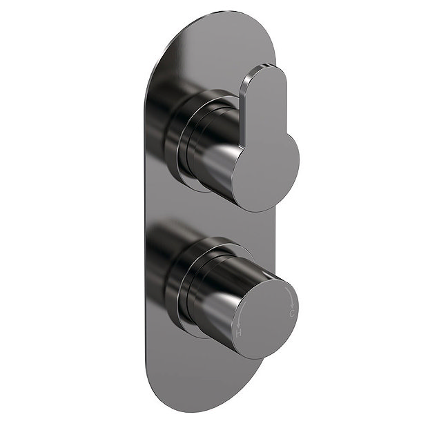 Venice Giro Twin Thermostatic Shower Valve - Brushed Gun Metal - 1 Outlet Large Image
