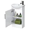 Venice Gloss White Vanity Unit Cloakroom Suite w. Matt Black Handle  Profile Large Image