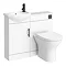 Venice Gloss White Vanity Unit Cloakroom Suite w. Matt Black Handle  Newest Large Image