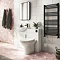 Venice Gloss White Vanity Unit Cloakroom Suite w. Matt Black Handle Large Image