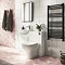 Venice Gloss White Vanity Unit Cloakroom Suite with Chrome Handle Large Image