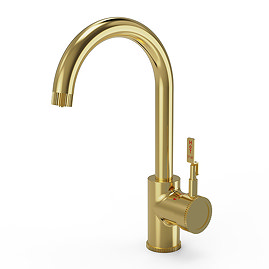 Venice Industrial Single Lever Brushed Brass 3-in-1 Instant Boiling Water Kitchen Tap with Boiler &
