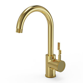 Venice Industrial Single Lever Brushed Brass 3-in-1 Instant Boiling Water Kitchen Tap with Boiler & 