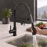 Venice Kitchen Mixer Tap with Swivel Spout & Directional Spray - Matt Black